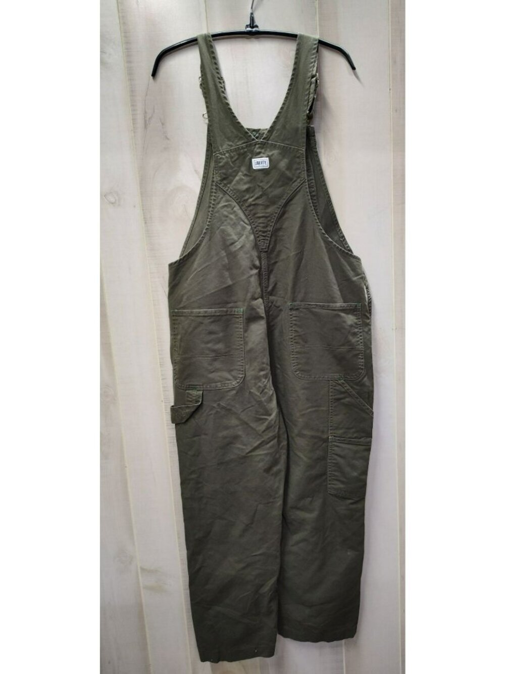Liberty Green Bib Overalls Womens Large Carpenter Utility Regular Fit Hemmed 26" - Picture 6 of 12